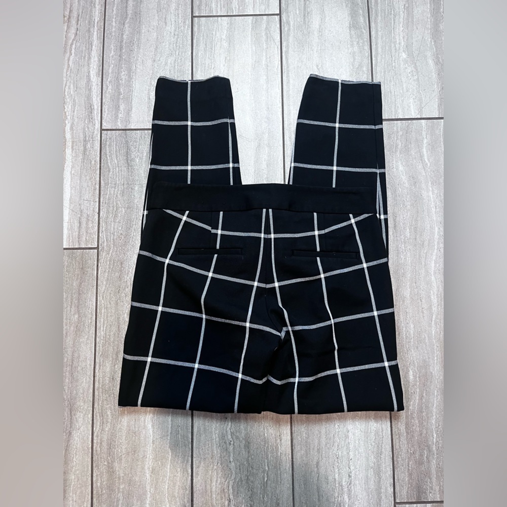 Express Columnist Dress Pants Size 00R Black Plaid Tapered Leg - Picture 6 of 6